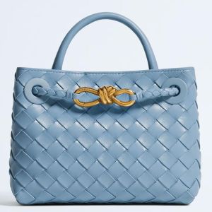 Bottega Veneta Andiamo Mini Bag in Mineral Intrecciato Lambskin